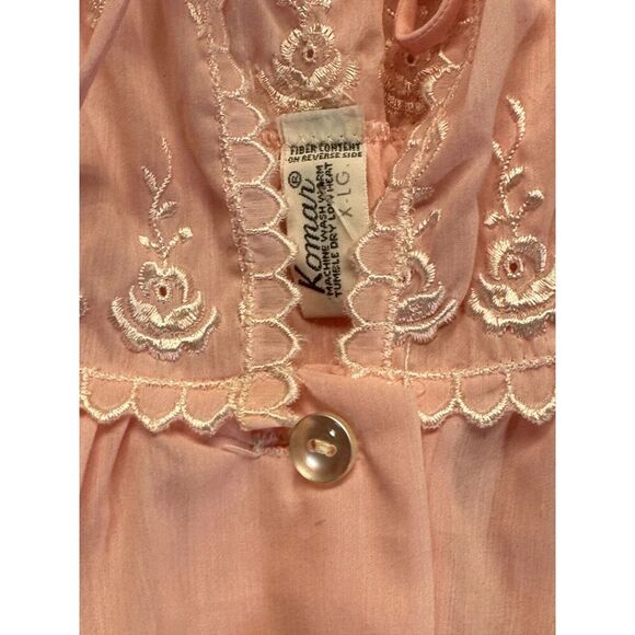 NWT Komar Vintage Button Up Lightweight Robe Pink Size XL Cottage Fairy - Picture 3 of 5